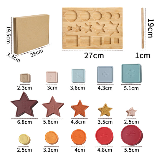 Baby Early Education 3D Silicone Puzzle Building Blocks And Stacking Board - 0 - LumeraKids
