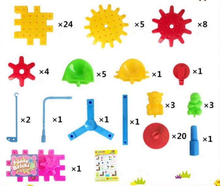 Electric Gears 3D Model Building Kits Plastic Brick Blocks Educational Toys for Kids - 0 - LumeraKids