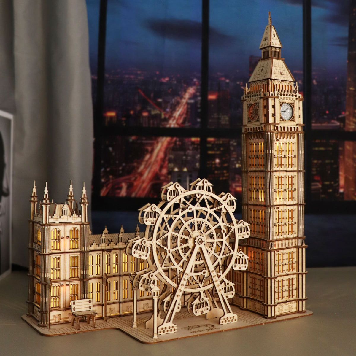 Sales Are Prohibited On The TEMU And SHEIN -MUSIC PARK 3D Wooden Puzzle Big Ben Model Kits Desktop Clock DIY Building Blocks Creative Gift Home Decor For Family Unique Christmas Gift - 0 - LumeraKids
