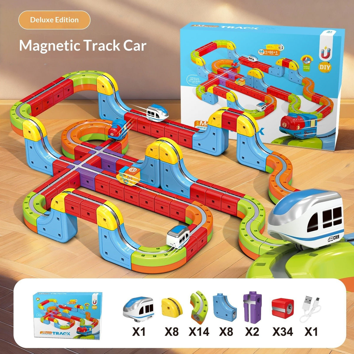 Magic 3D Track Car Children's Magnetic Building Blocks - 0 - LumeraKids