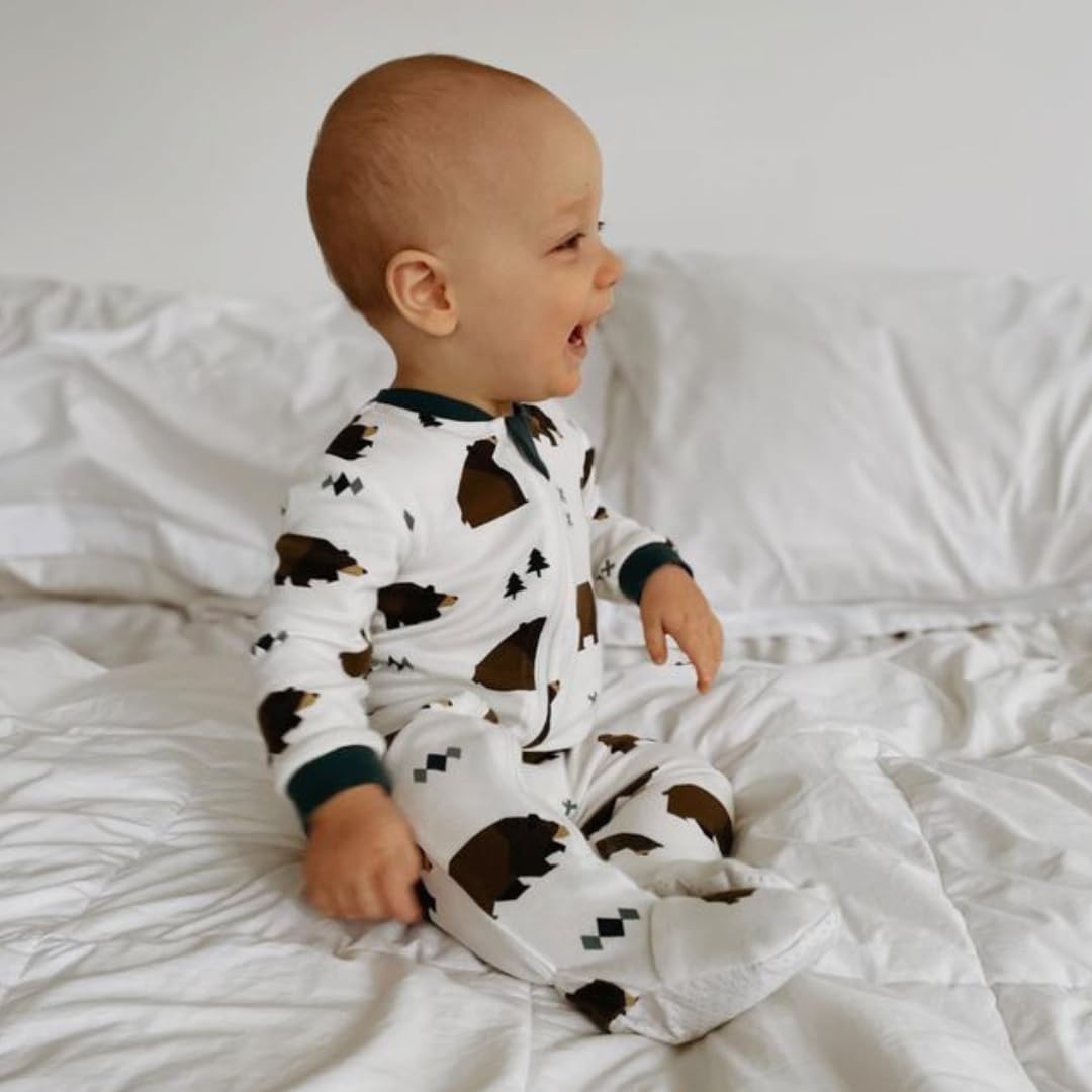 Pyjama Bébé ZippyJamz – Coton Bio GOTS | Double Fermeture Éclair