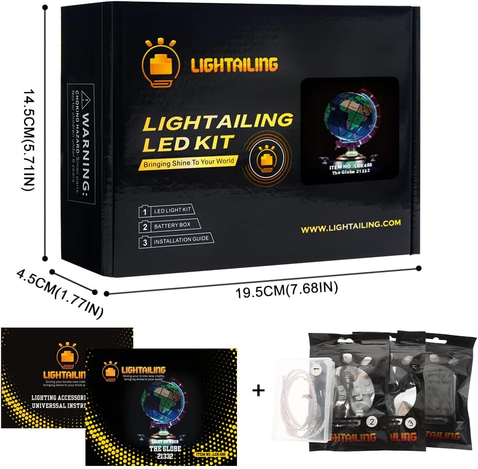 Kit LED LIGHTAILING compatible avec LEGO Ideas Le Globe 21332 (modèle non inclus)