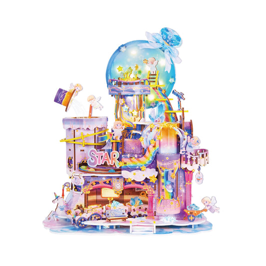 Tonecheer – Puzzle 3D en Bois Candy Workshop | Kit Maquette Mécanique avec Musique & Lumières - LumeraKids