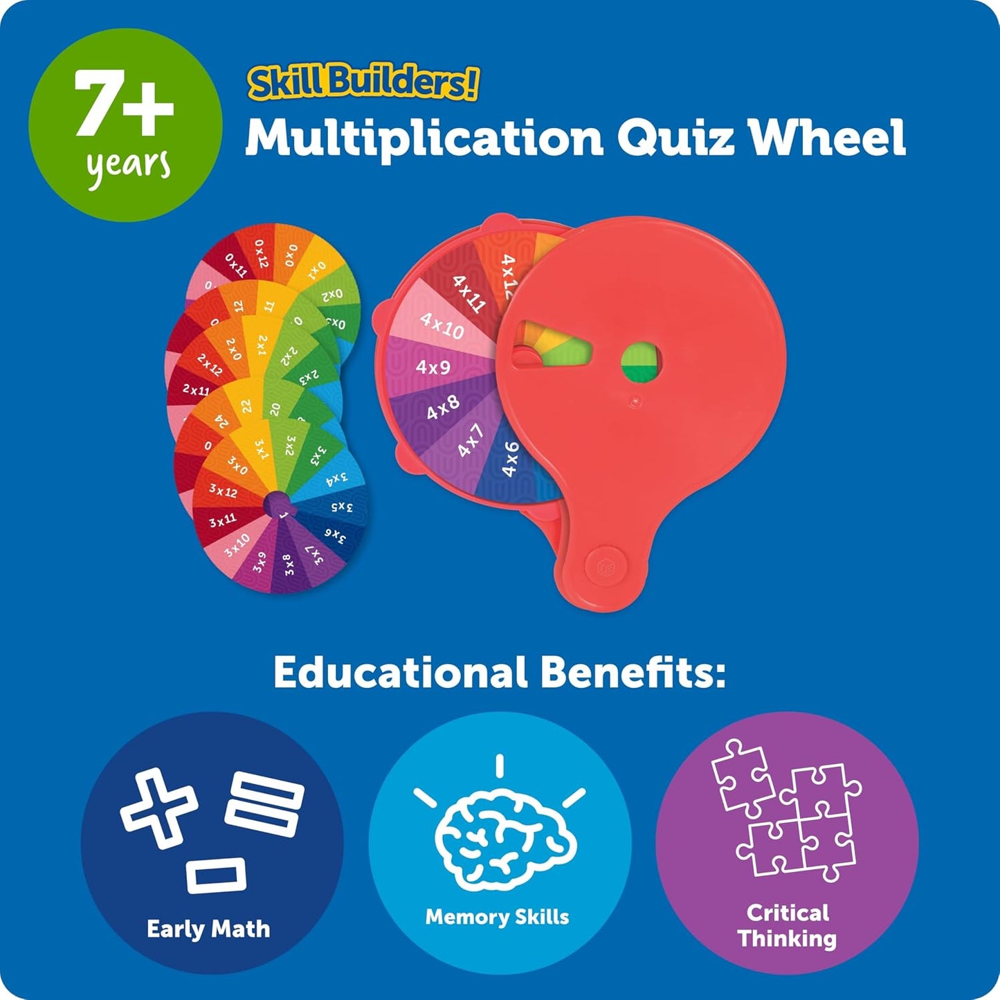 Roue de multiplication Learning Resources – Jeu éducatif tables de multiplication | 15 pièces | 6 ans et plus
