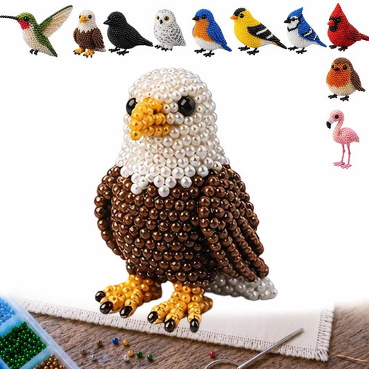 Kit DIY Oiseaux en perles 3D – Broderie artisanale pour adultes et débutants