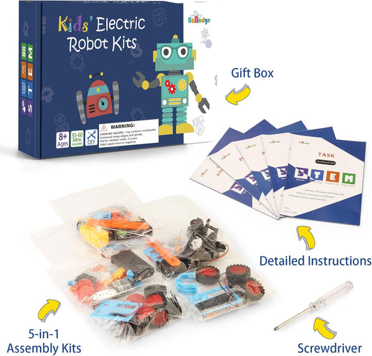 Kit STEM 5 en 1 BeAndge – Voiture solaire, robot, planeur | Jouet éducatif 8-12 ans - LumeraKids