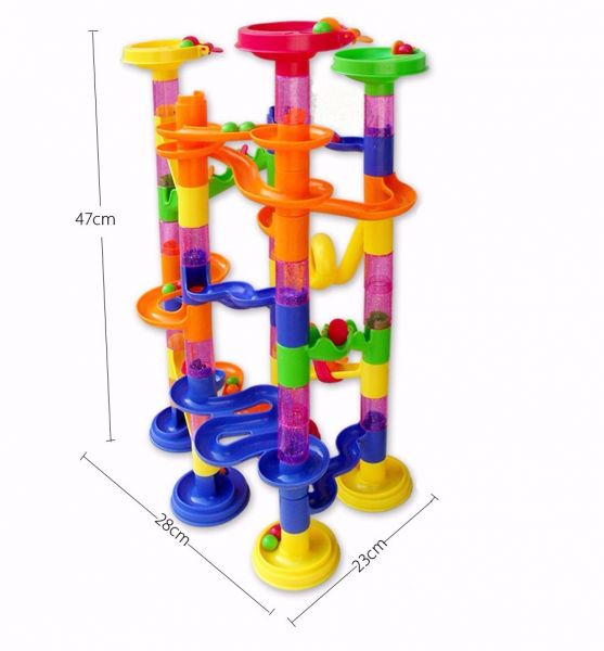 DIY Construction Marble Race Run Maze Balls Track plastic house Building Blocks - 0 - LumeraKids