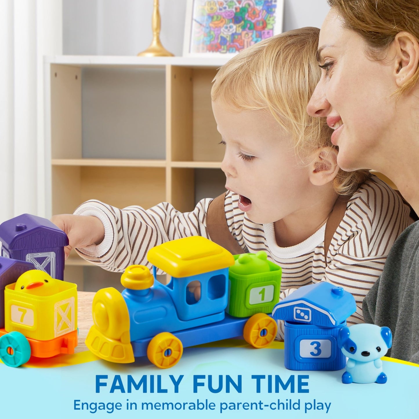Train Éducatif Montessori pour Bébés 1-3 ans | Tri, Comptage & Animaux - Jouets éducatifs - LumeraKids