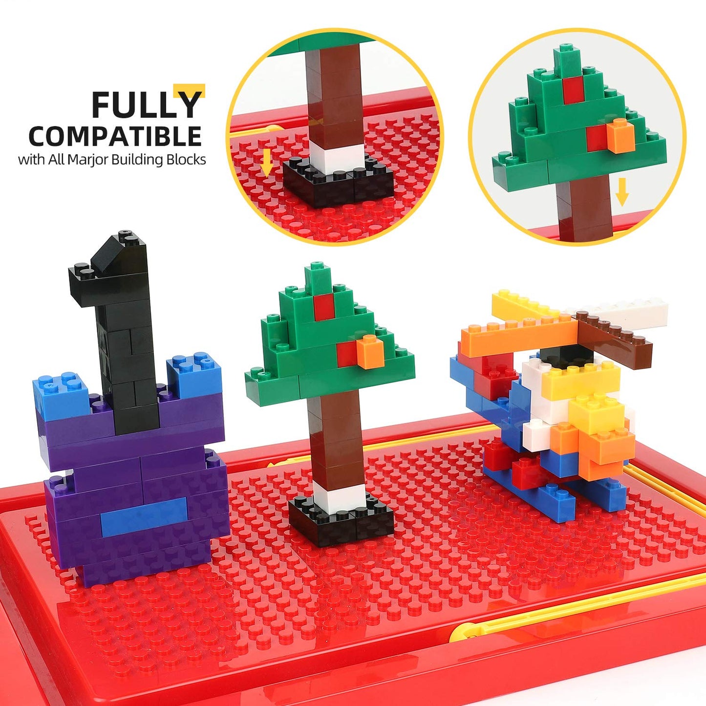 Burgkidz – Set de Briques de Construction Premium | 568 pièces | Boîte-rangement avec couvercle-plaque | Dès 3 ans - LumeraKids