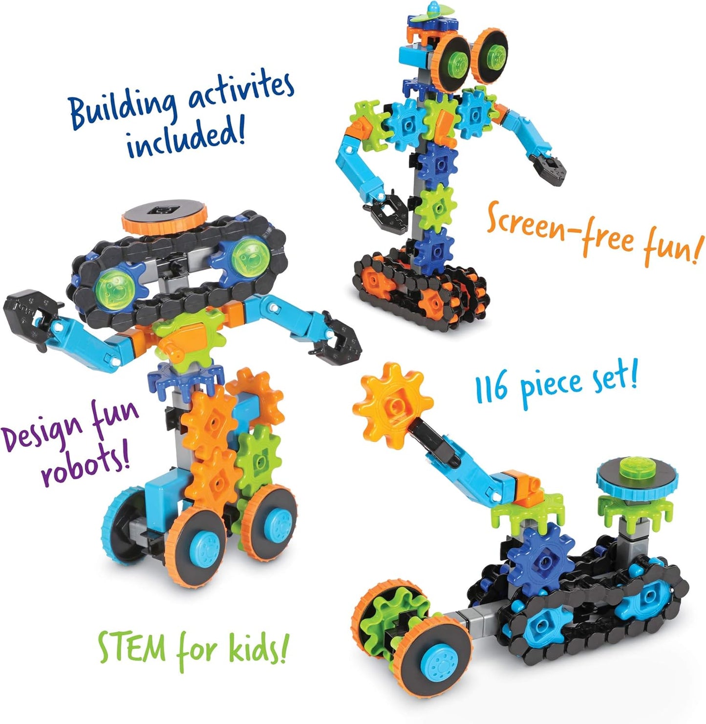 Gears! Gears! Gears! Robots en Mouvement – Jeu de Construction STEM, 116 pièces, dès 5 ans