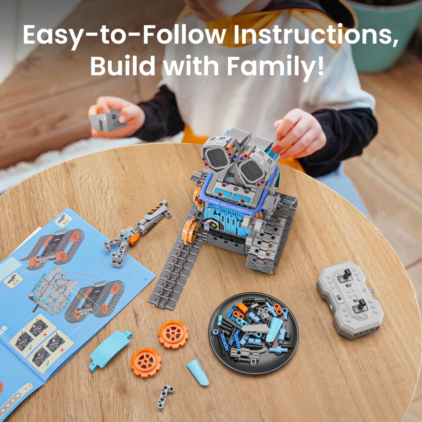 Sillbird Robot STEM 5-en-1 télécommandé – 435 pièces, LED et sons (8-14 ans) - LumeraKids