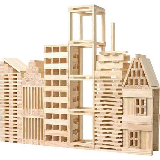 Log Construction Wooden Puzzle Assembling Building Block Toy - 0 - LumeraKids