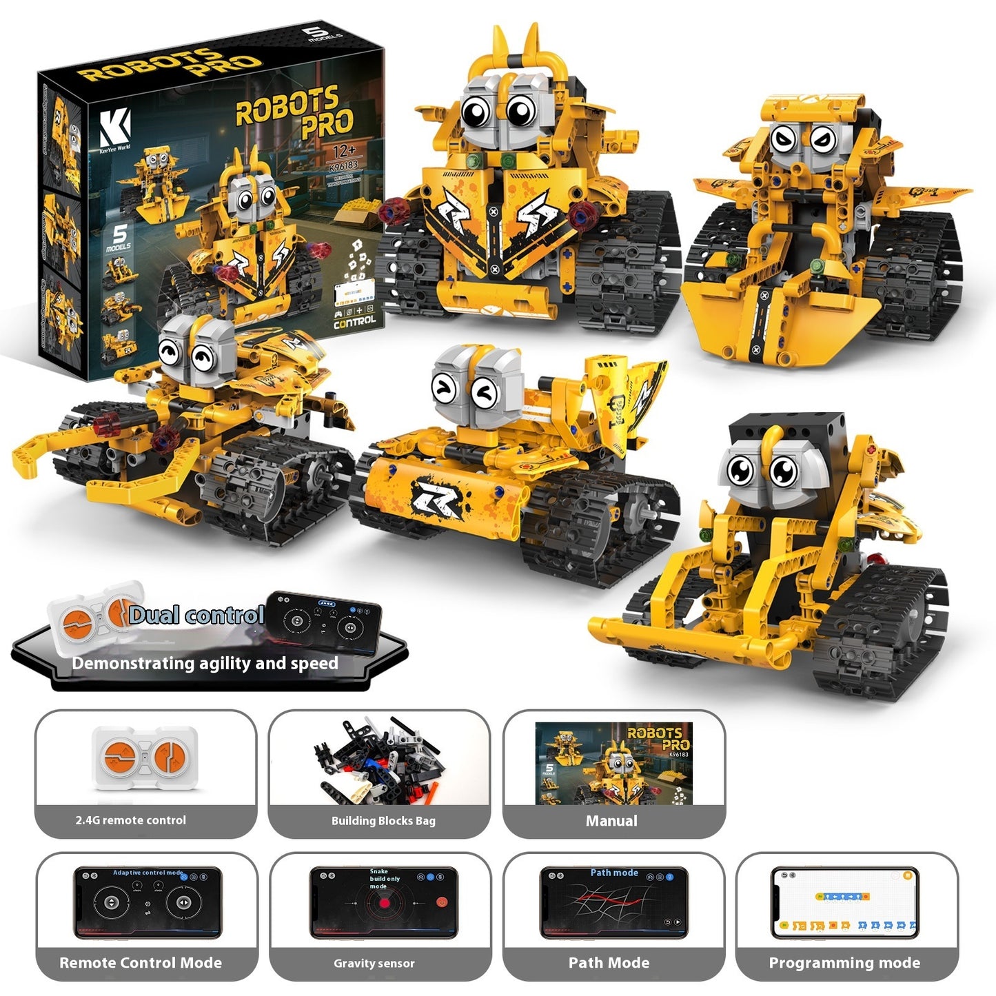 Programming Robot Electric Building Blocks Remote Control Car Toys - 0 - LumeraKids