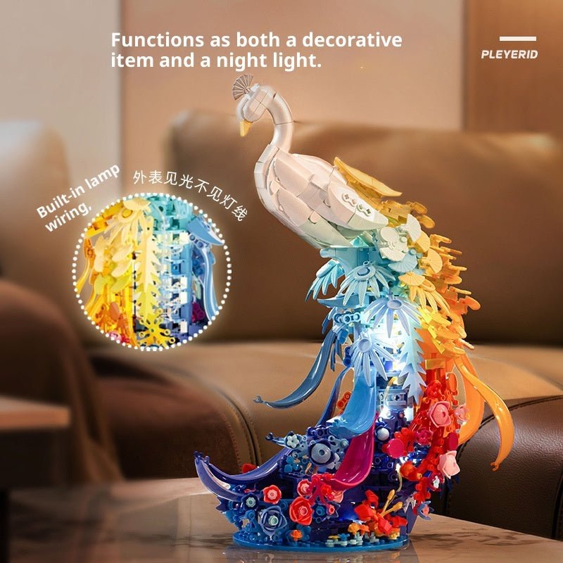 Colorful Peacock Swan Puzzle Assembly Decoration Building Blocks Toy - 0 - LumeraKids