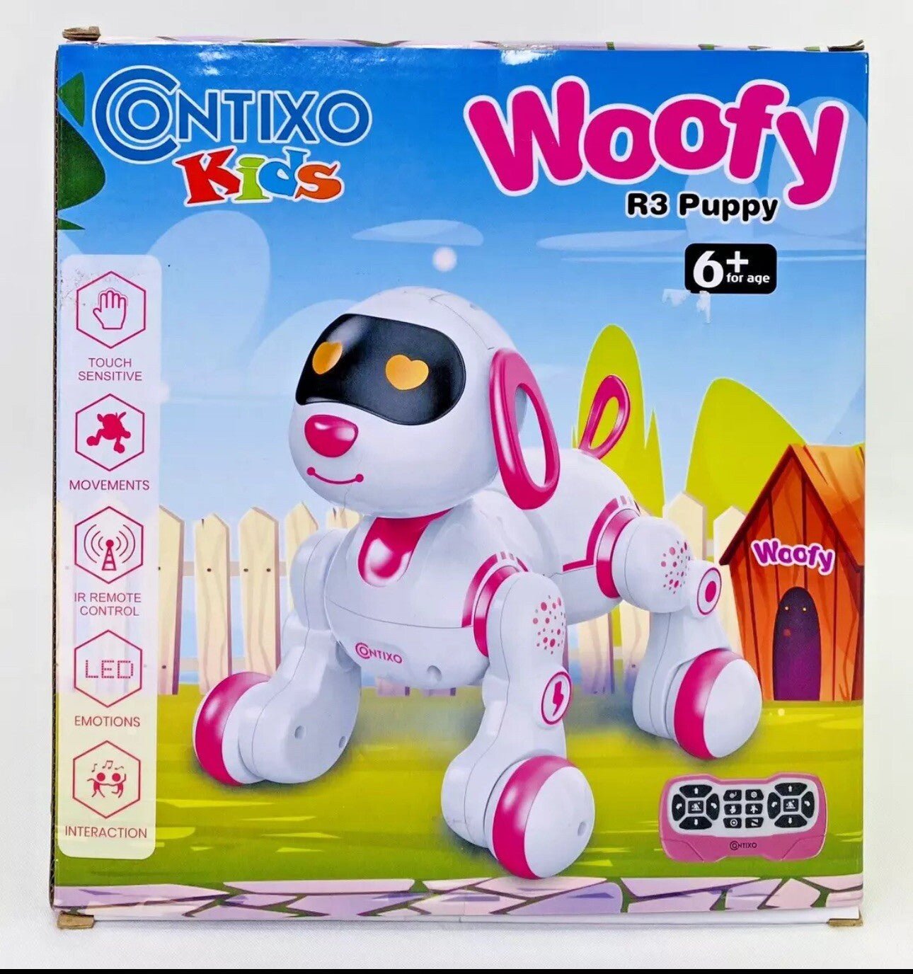 Contixo Woofy R3 – Chien Robot Interactif Télécommandé – Rose - LumeraKids