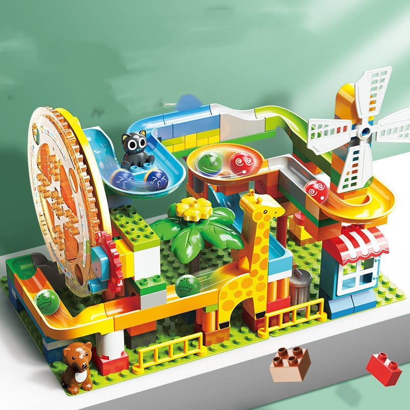 Rotating Disc Windmill Slide Ball Game Assembling Educational Toy Building Block - 0 - LumeraKids