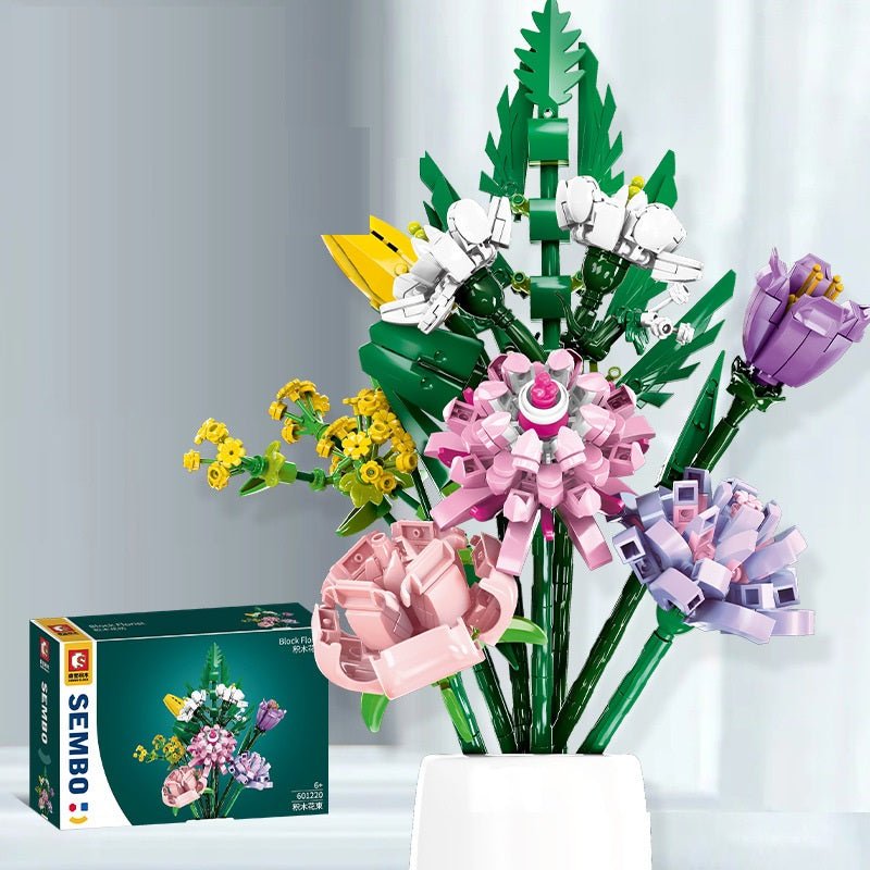 Building Blocks Phalaenopsis Potted Bonsai Bouquet Building Block Ornaments - 0 - LumeraKids