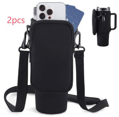 Slok Water Bottle Carrier Bag, Compatible With 40oz Tumbler With Handle, Modern Water Bottle Holder With Simple Adjustable Strap For Outdoor Walking Hiking Travelling Sports-Blue Purple - 0 - LumeraKids