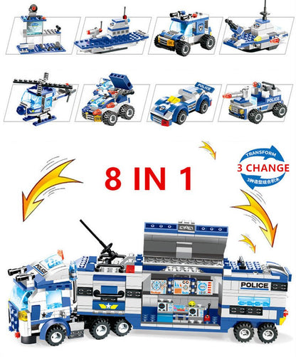 762Pcs Robot Car City Police Building Blocks Set - 0 - LumeraKids