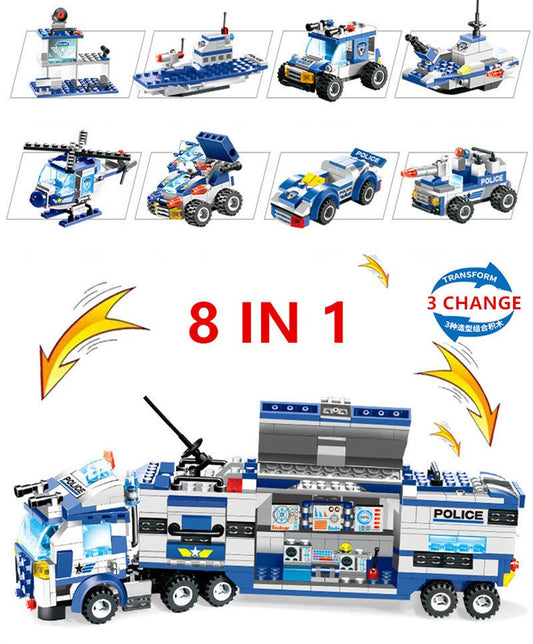 762Pcs Robot Car City Police Building Blocks Set - 0 - LumeraKids