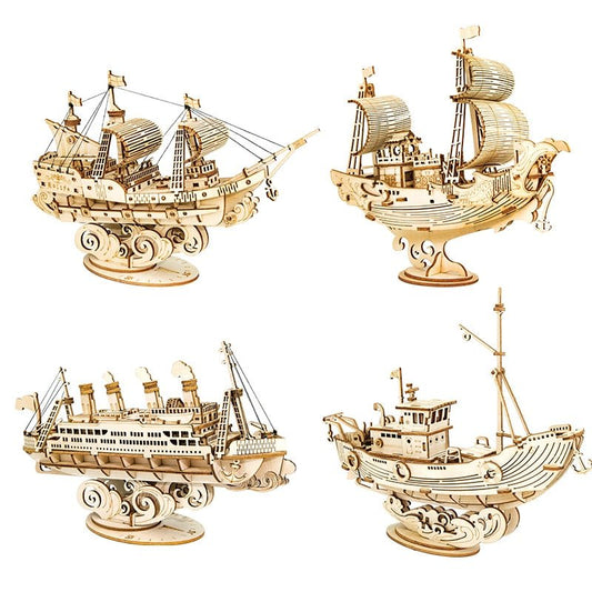 Wooden Puzzle Games Boat & Ship Model Toys For Children Kids Girls Birthday Gift - LumeraKids