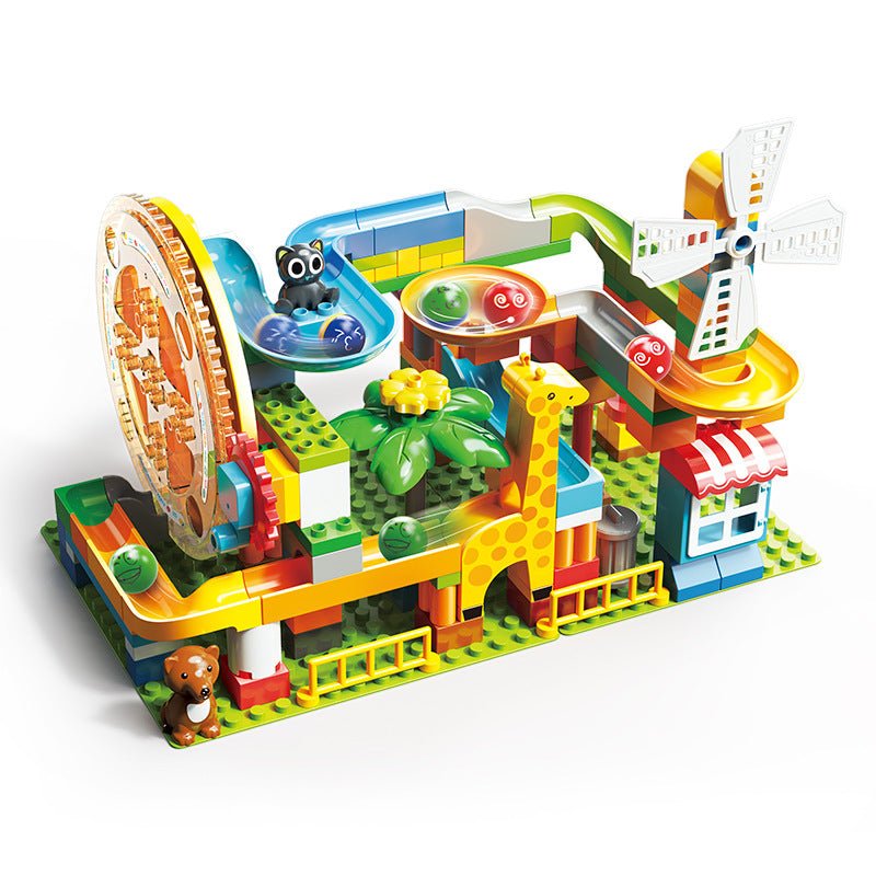 Rotating Disc Windmill Slide Ball Game Assembling Educational Toy Building Block - 0 - LumeraKids