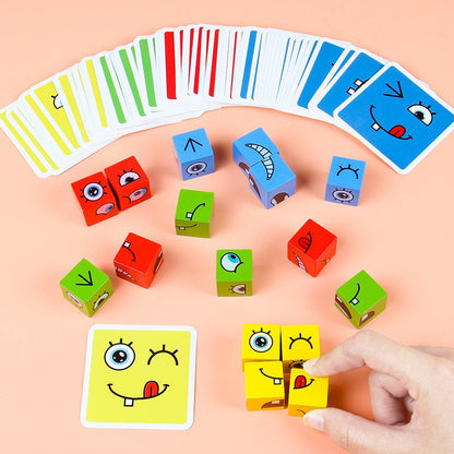 Face-changing Rubik's Cube Intelligence Building Blocks Children's Logical Thinking Toy Wooden - 0 - LumeraKids