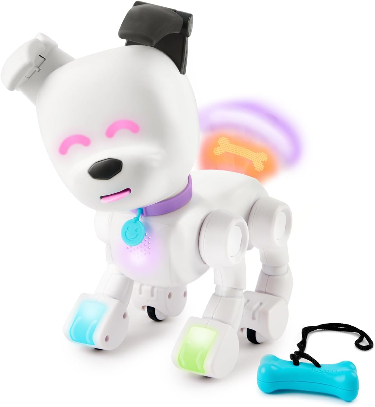 Dog-E : Chien Robot Interactif avec Lumières LED Colorées, 200+ Sons & Réactions, Connecté par Application (Dès 6 ans)