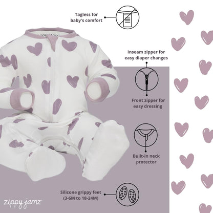 Pyjama Bébé ZippyJamz – Coton Bio GOTS | Double Fermeture Éclair