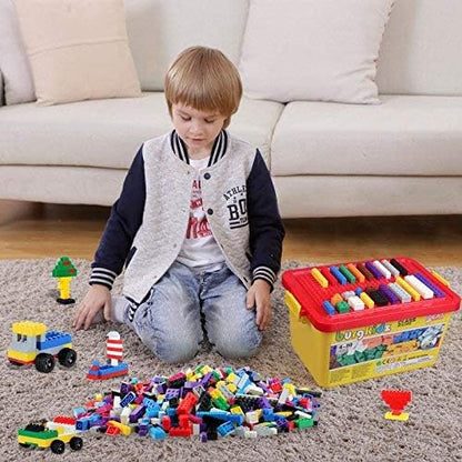 Burgkidz – Set de Briques de Construction Premium | 568 pièces | Boîte-rangement avec couvercle-plaque | Dès 3 ans - LumeraKids