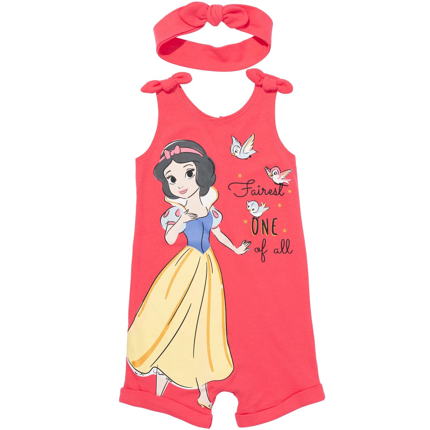 Barboteuse Princesses Disney avec Bandeau | Imprimé Pailleté | Nouveau-né à 5T