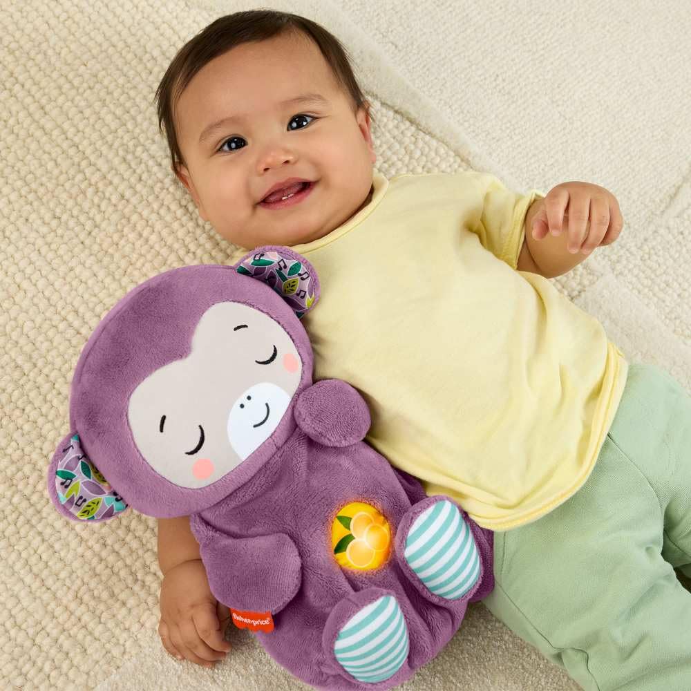 Fisher-Price Loutre Apaisante avec Mouvements Respiratoires — Machine à Sons, Lumières & Musique Douce pour Nouveau-Nés