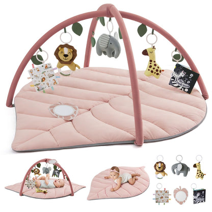 Tapis d'Éveil Bébé Feuille Géante — 6 Jouets Détachables | Blissful Diary - LumeraKids