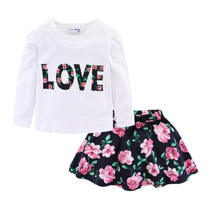 Ensemble 2 Pièces Fille | Haut + Short | Col Dentelle Floral | Coton | 12 mois à 10 ans