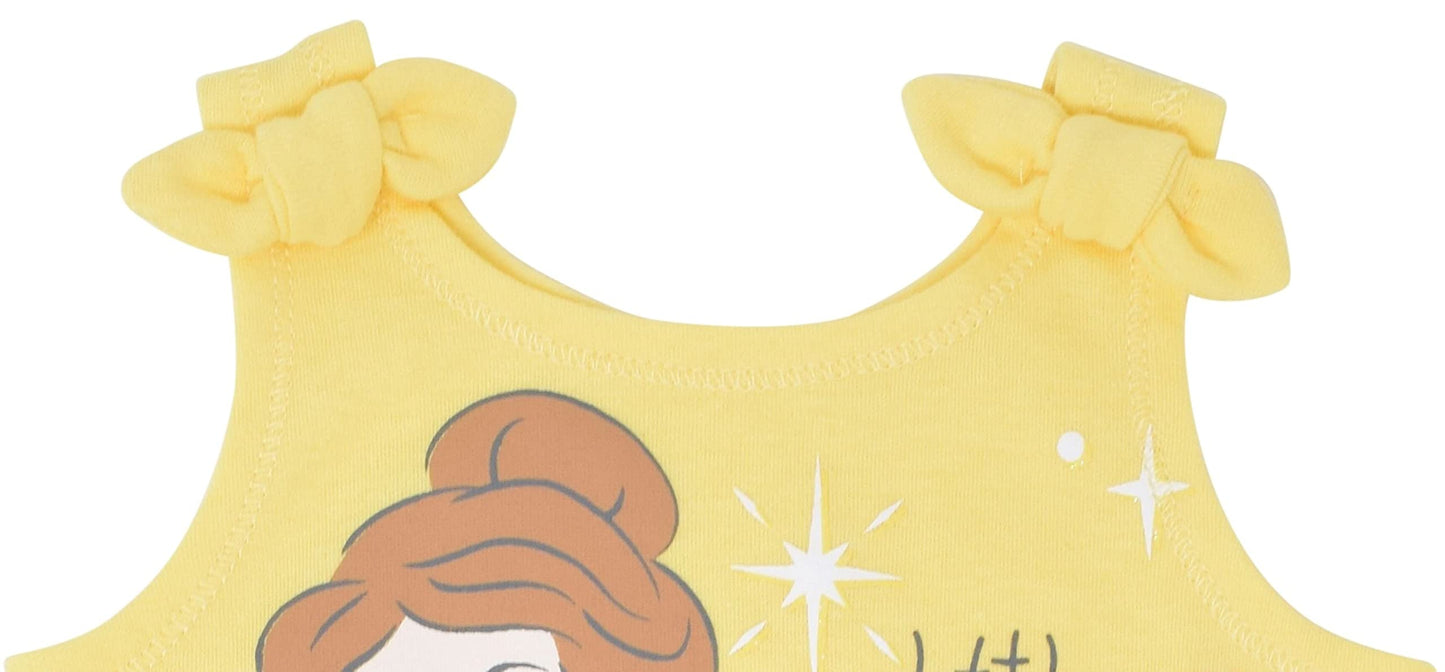Barboteuse Princesses Disney avec Bandeau | Imprimé Pailleté | Nouveau-né à 5T