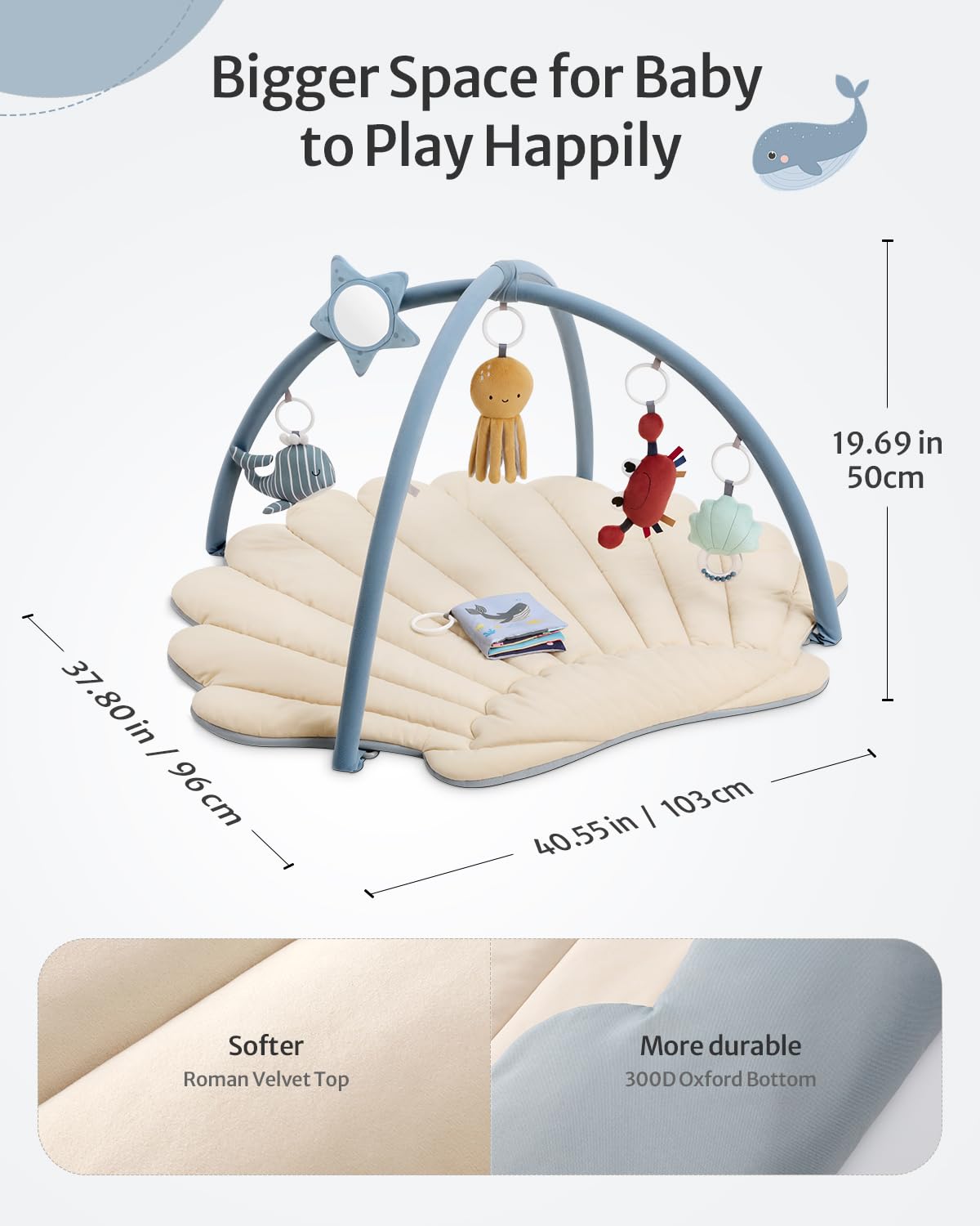 Tapis d'Éveil Bébé Feuille Géante — 6 Jouets Détachables | Blissful Diary - LumeraKids