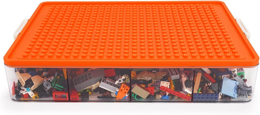 Organisateur de briques de construction transparent – 12 compartiments empilables - LumeraKids