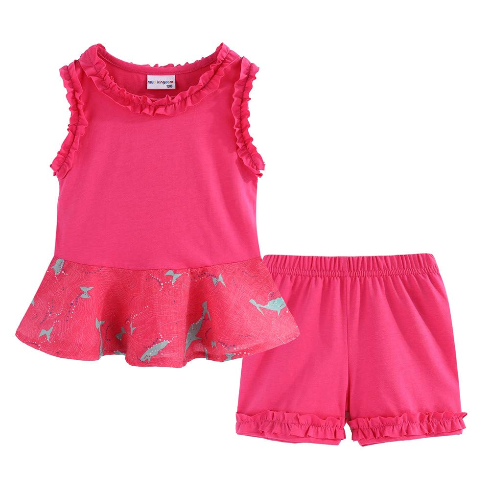 Ensemble 2 Pièces Fille | Haut + Short | Col Dentelle Floral | Coton | 12 mois à 10 ans