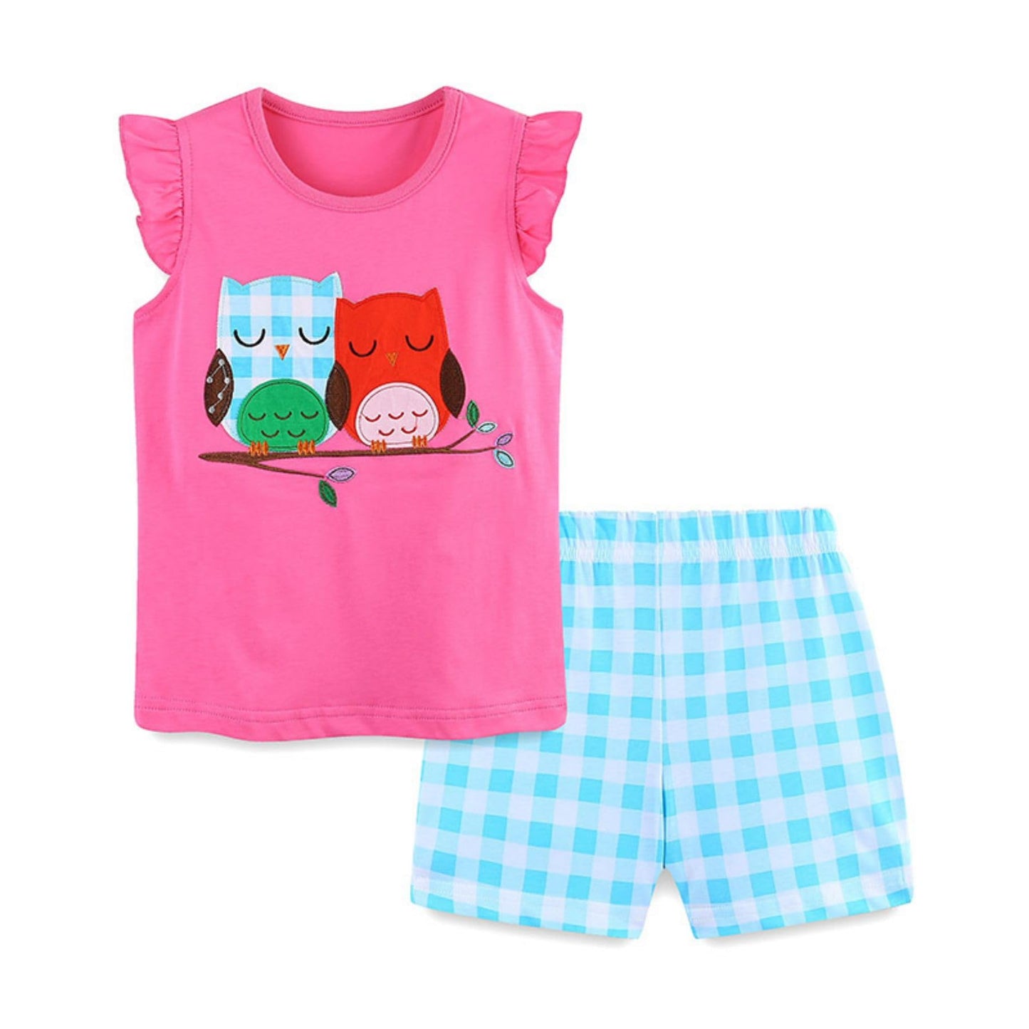Ensemble 2 Pièces Fille Été | T-Shirt Sans Manches + Short | 100% Coton | 18 mois à 7 ans