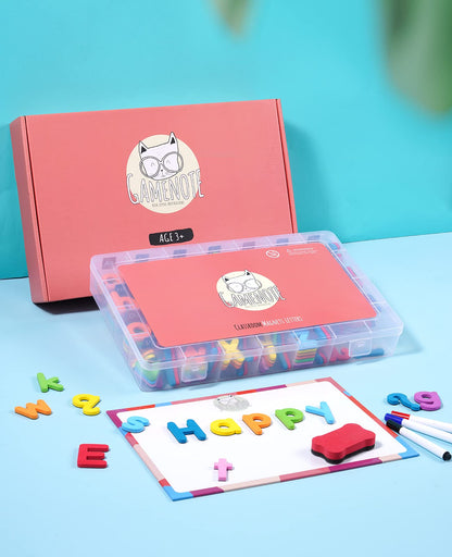 Classroom Magnetic Alphabet Letters Kit 234 Pcs with Double-Side Magnet Board - Gamenote Foam Alphabet Letters for Preschool Kids Toddler Spelling and Learning Colorful