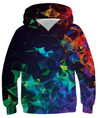 Idgreatim Hoodie 3D Graphique Enfant — Imprimé Animaux & Motifs, 88% Polyester | 6-16 Ans