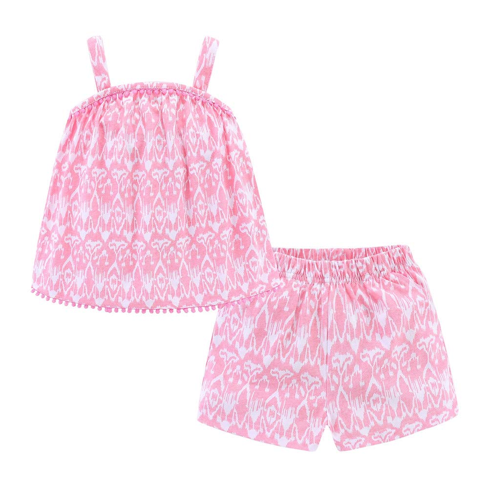 Ensemble 2 Pièces Fille | Haut + Short | Col Dentelle Floral | Coton | 12 mois à 10 ans