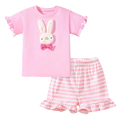 Ensemble 2 Pièces Fille Été | T-Shirt Sans Manches + Short | 100% Coton | 18 mois à 7 ans