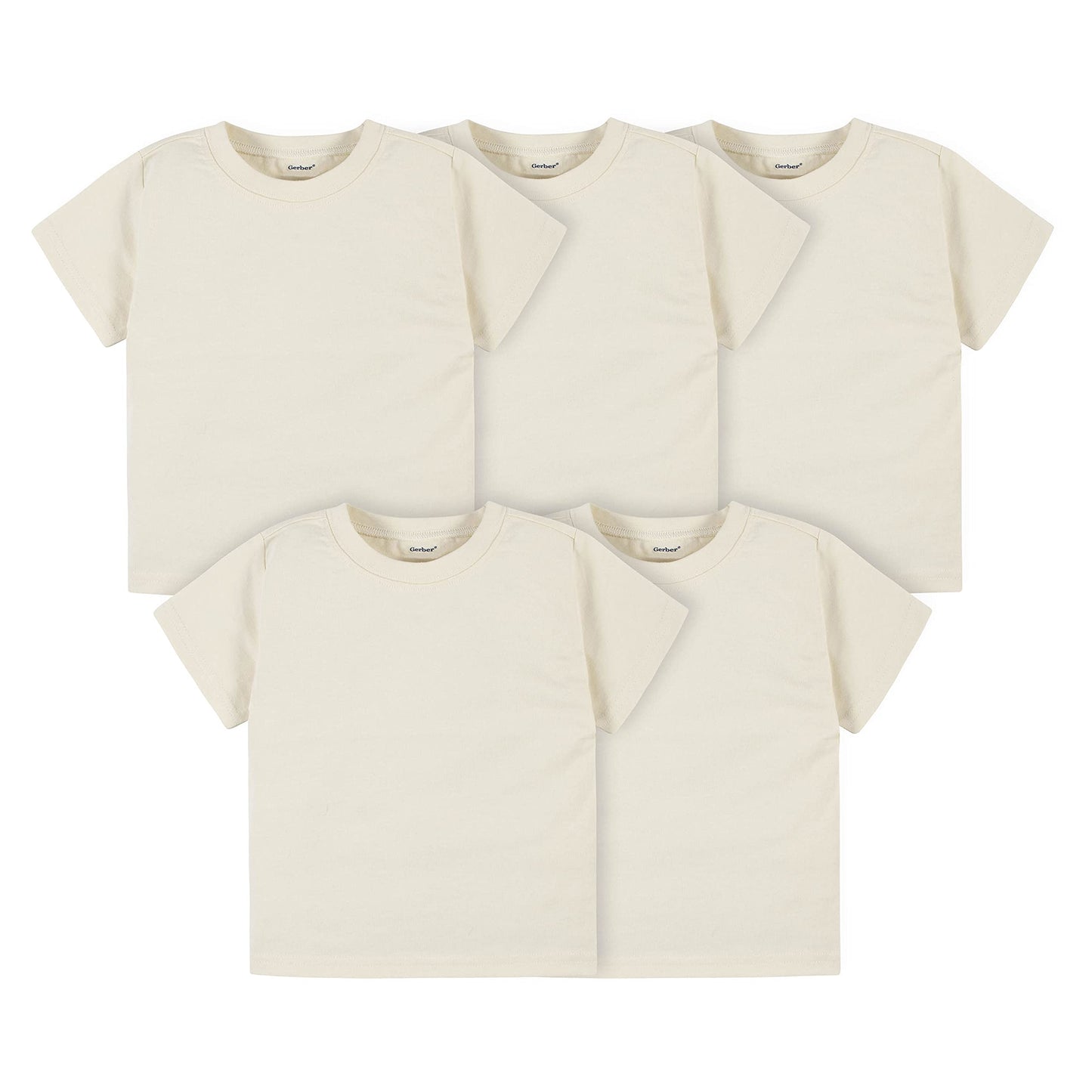 T-shirts Bébé Gerber — Lot de 5 | 100% Coton | 12 Mois à 5T