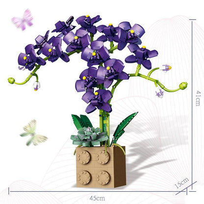 Building Blocks Phalaenopsis Potted Bonsai Bouquet Building Block Ornaments - 0 - LumeraKids