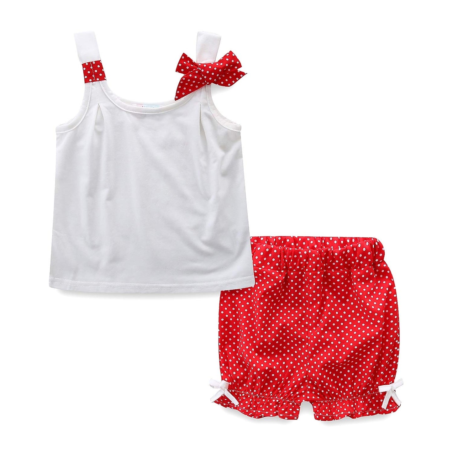 Ensemble 2 Pièces Fille | Haut + Short | Col Dentelle Floral | Coton | 12 mois à 10 ans