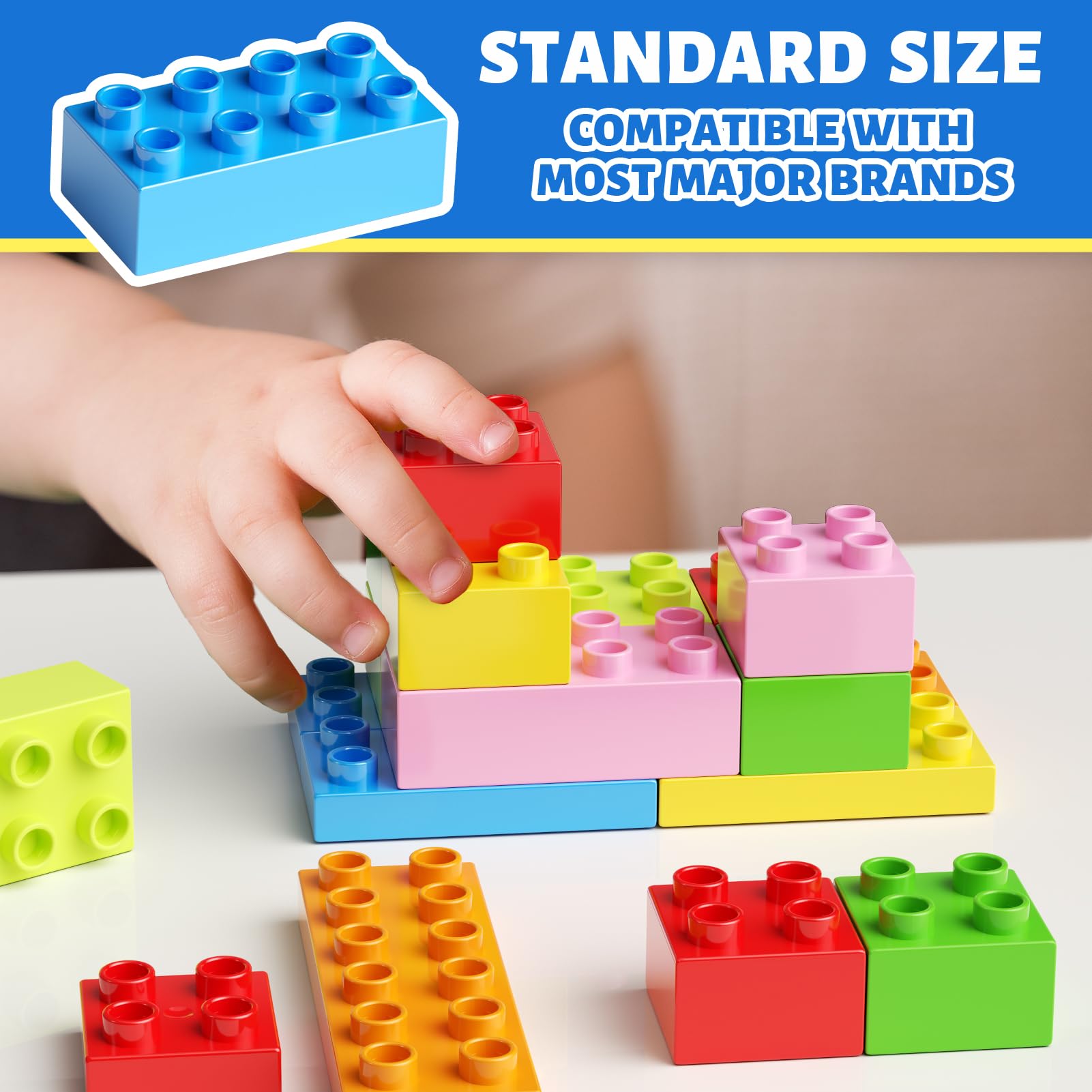 Plaques de Base Autocollantes pour Briques | Mur ou Table | Compatible grandes marques | Dès 3 ans - LumeraKids