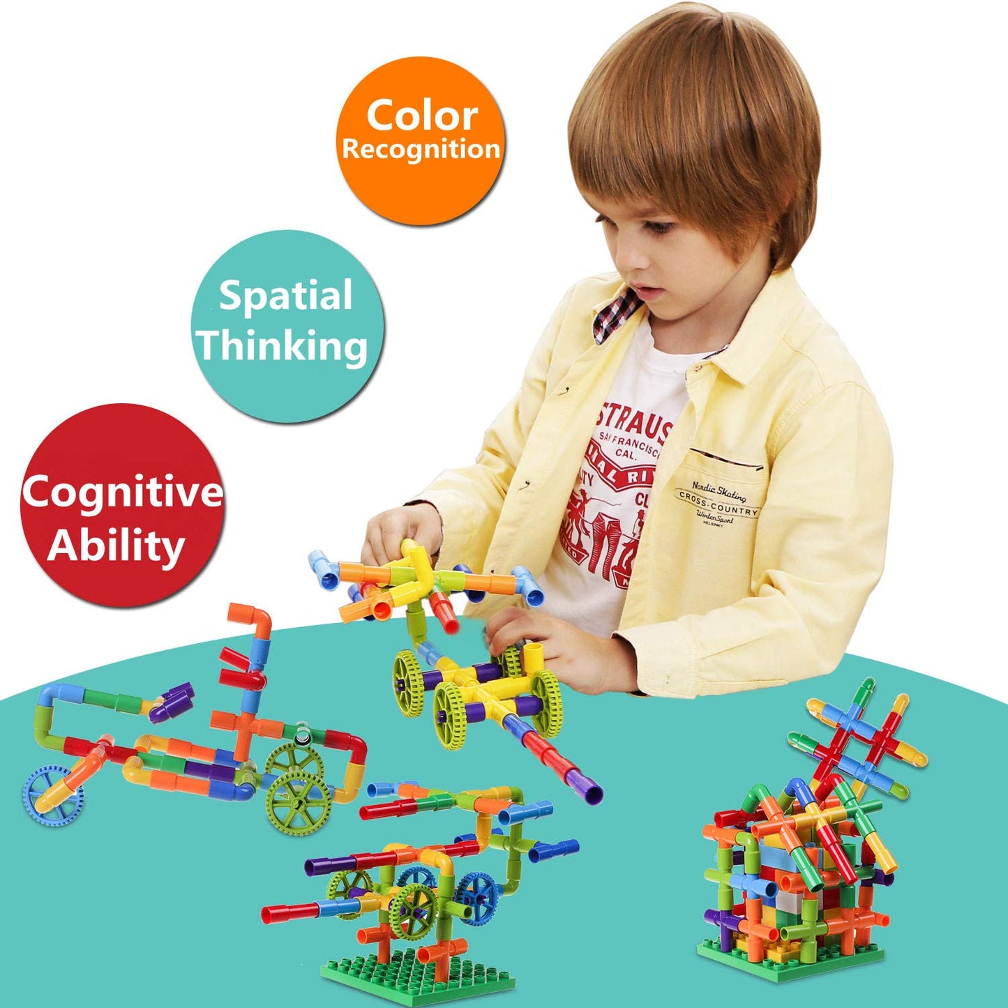 Plaques de Base Autocollantes pour Briques | Mur ou Table | Compatible grandes marques | Dès 3 ans - LumeraKids