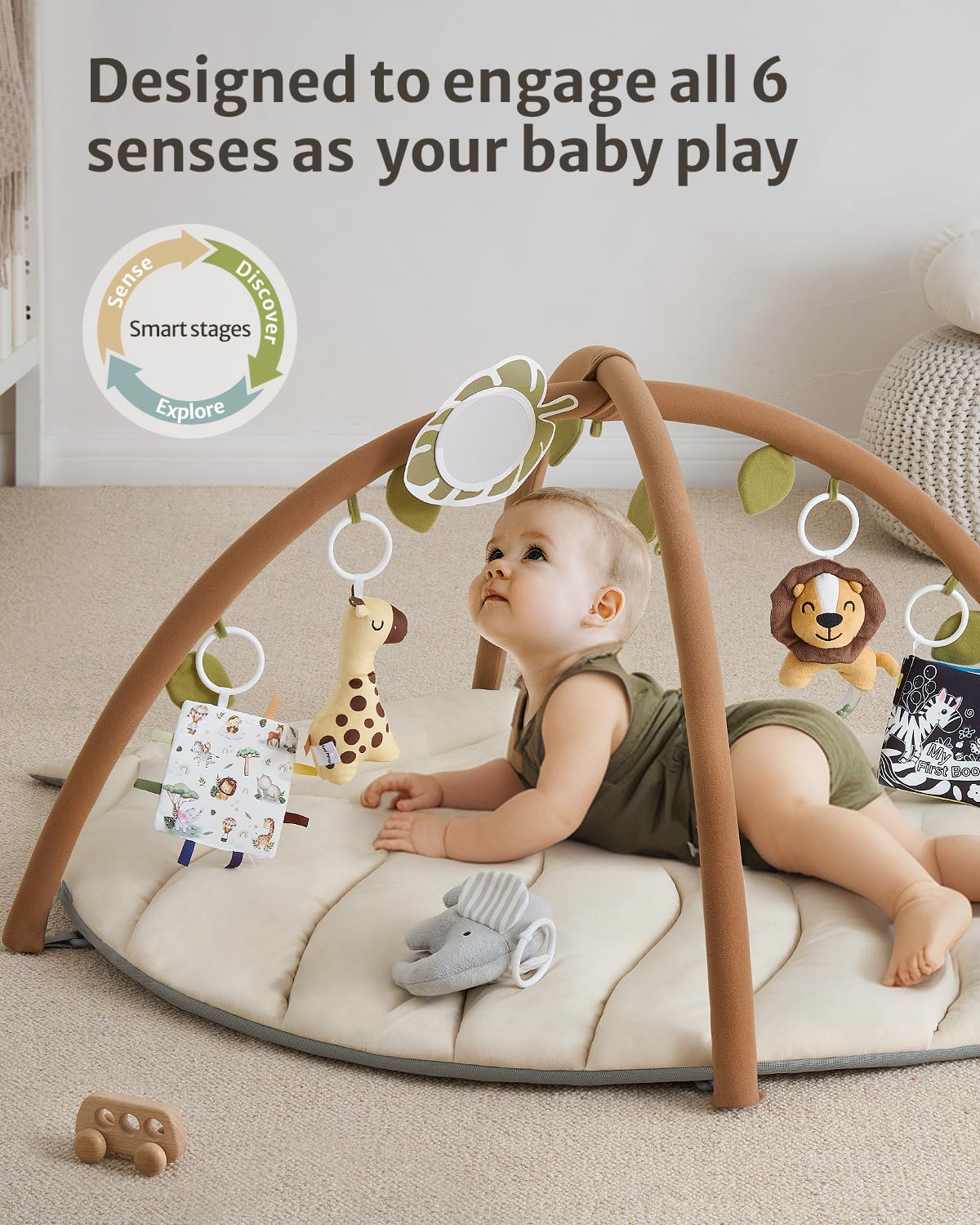 Tapis d'Éveil Bébé Feuille Géante — 6 Jouets Détachables | Blissful Diary - LumeraKids