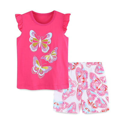 Ensemble 2 Pièces Fille Été | T-Shirt Sans Manches + Short | 100% Coton | 18 mois à 7 ans